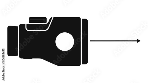 Laser range finder icon. device for measuring long distances, essential tool for surveying, construction, and outdoor ac