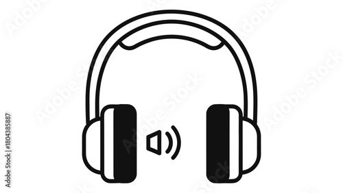 Noise cancelling headphones icon representing audio technology for sound reduction and immersive listening experience.