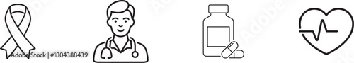 Medical icons set isolated on, healthcare and medicine concept