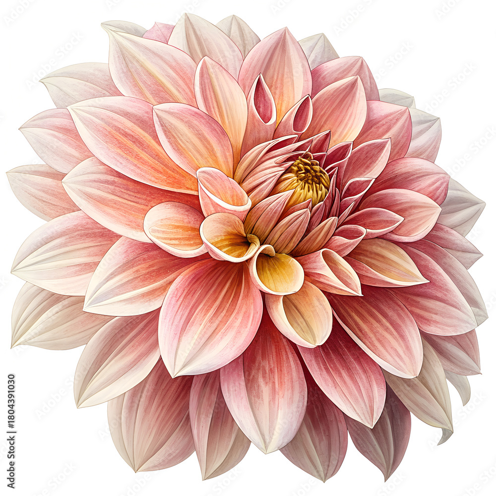 Fototapeta premium Delicate pink dahlia flower isolated on transparent background