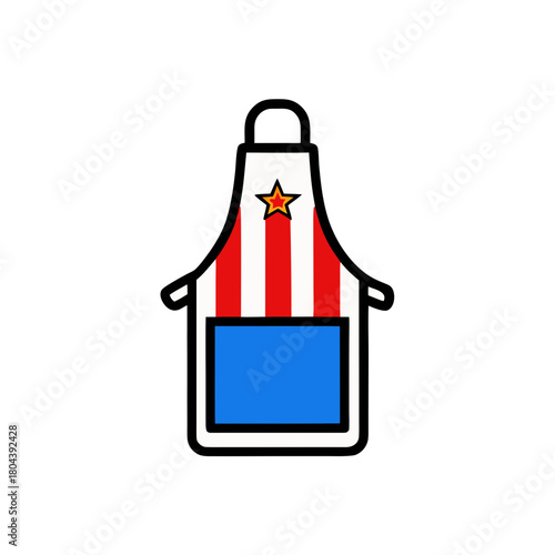 Stylized american flag apron with star and pocket