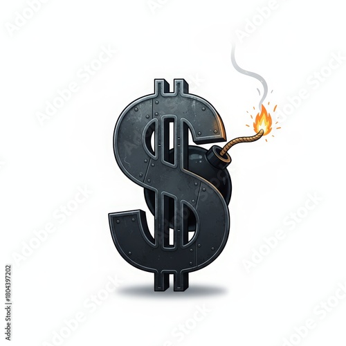 A dollar sign with a bomb in it