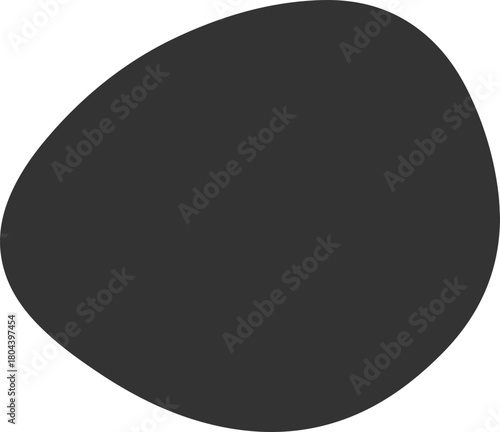 Simple round black blob design element