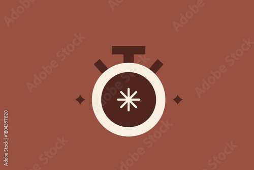 Premium geometric timer icon. Vector illustration time in flat design.	
