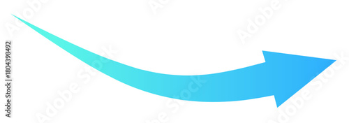 A curved blue gradient arrow representing positive progress, upward movement, growth, improvement, and direction guidance for business and infographic visuals.