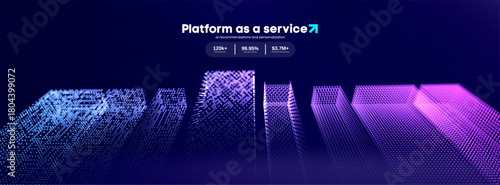 Invest tech city metaverse digital and cyberpunk. Building background 3d with neon and invest. Tech city technology night future smart abstract concept vector cityscape futuristic blue cyber.