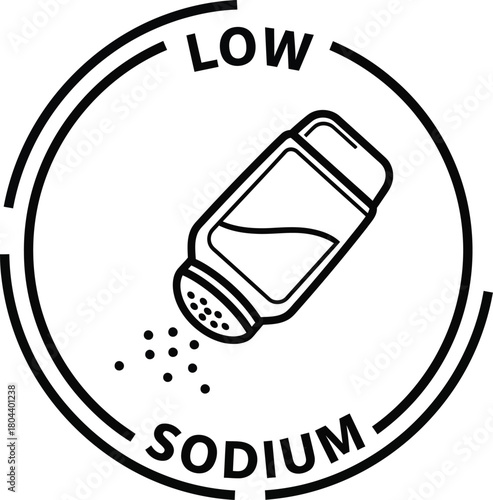 Low sodium salt shaker vector icon illustration for healthy diet food eps silhouette