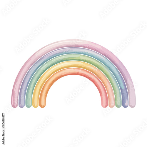 Heart-shaped rainbow in the sunny sky