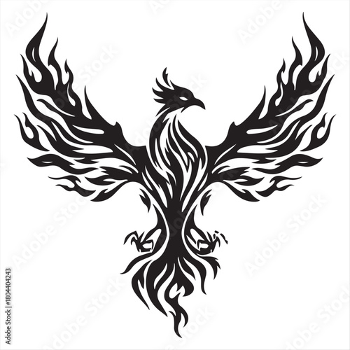 Powerful Tribal Phoenix Bird Symbol