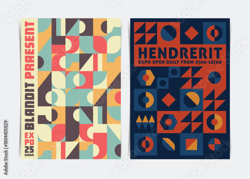 Abstract Geometric Triangular Design Poster template. Vector illustration.