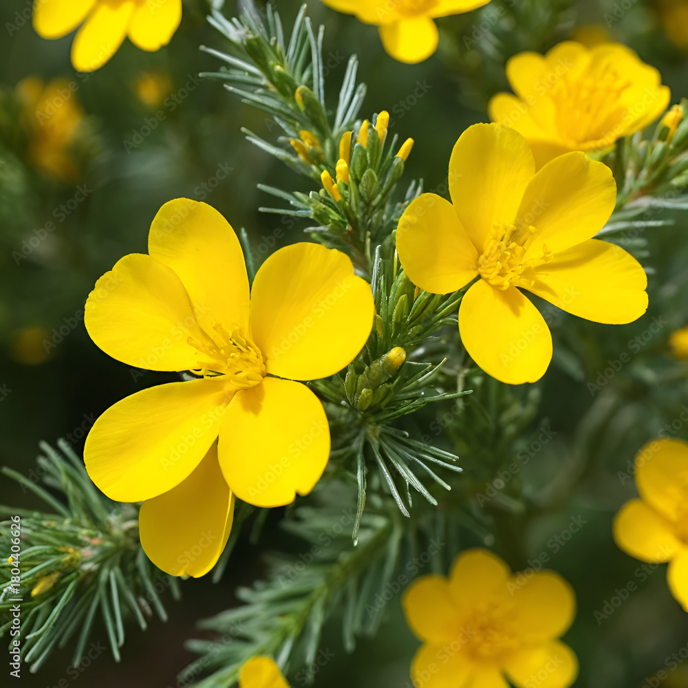 Fototapeta premium Gorse Close-up, Scotstown Moor in Aberdeen, Scotland