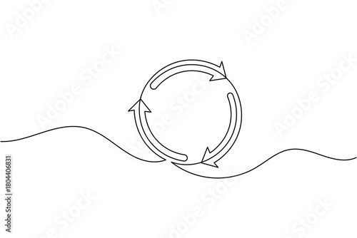Recycle symbol continuous one line drawing minimalist eco friendly concept illustration