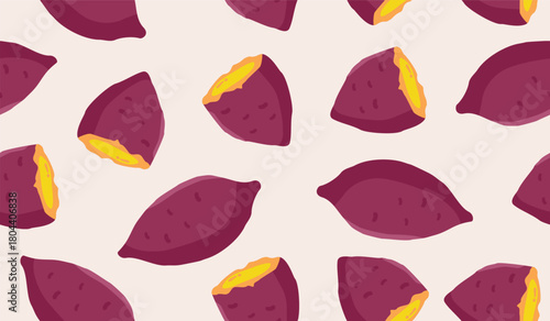 Cute sweet potato pattern background vector design