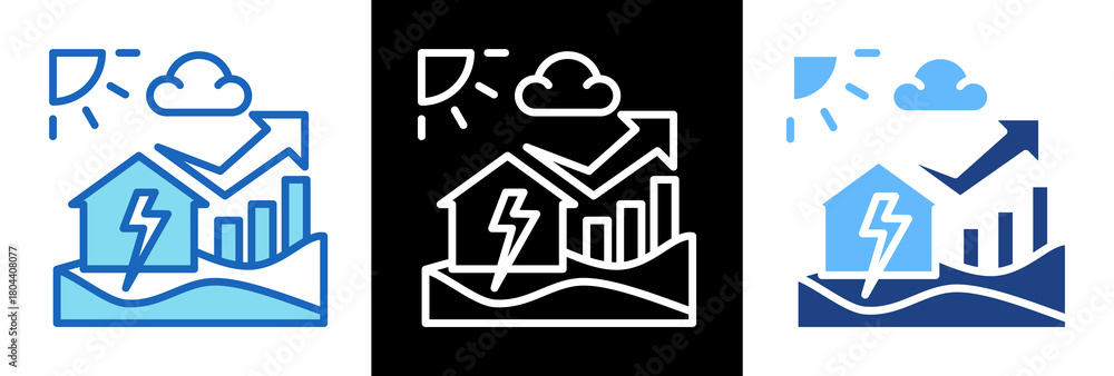 Fototapeta premium Energy Consumption tripplestyle icon