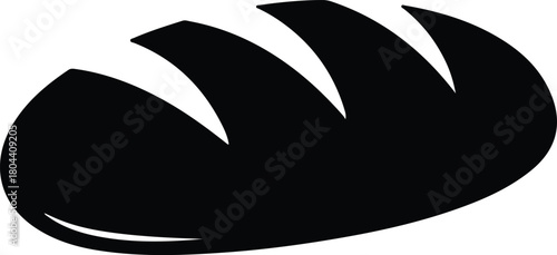 Illustration of a loaf of bread black silhouette vector