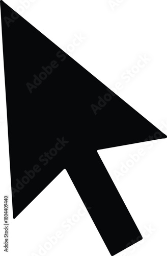 Illustration of black mouse cursor arrow pointing direction silhouette vector