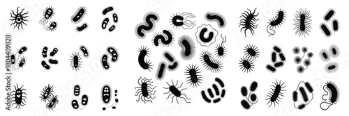 Germs and bacteria illustration for science education or medical design