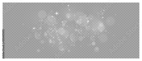 Golden dust sparks and glowing starlight trail with magical shine on transparent background, elegant vector light effect for festive decoration and luxury design projects.	