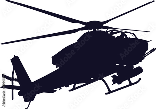 Helicopter Silhouette Vector Graphic Precision Aviation Icon Sleek Aircraft Illustration Military Aviation Design Helicopter Image for Digital Use