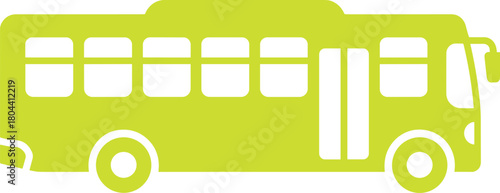 Bus bright green Icon on White Background vehicle transportation
