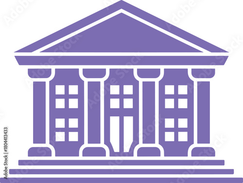 Purple Greek Revival Building Icon architecture government