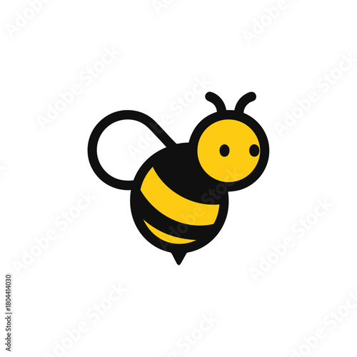 Cartoon bee buzzes with simple charm