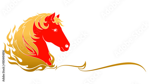 Chinese New Year Fire Horse. Vector eps