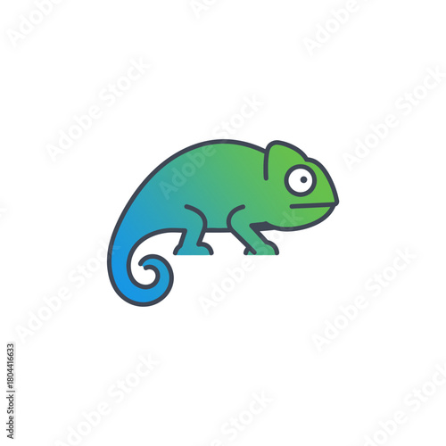Gradient Chameleon Vibrant Reptilian Creature