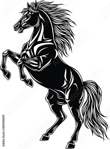 Rearing horse powerful stallion vector artwork