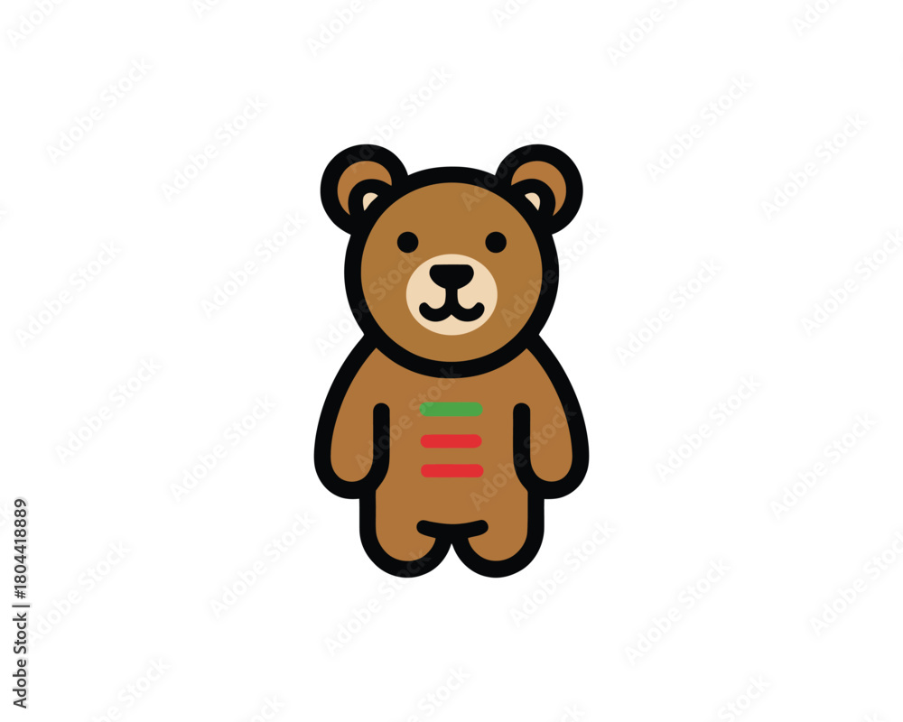 Fototapeta premium Cheerful teddy bear icon character