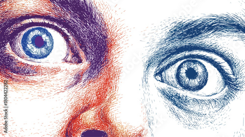 Vibrant Face and Eye Drawing for Creative Projects