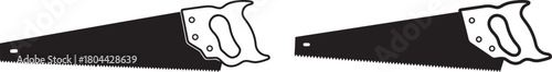 Two vintage hand saws silhouette