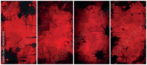 Abstract textured grunge punk background with deep red and black hues creating a dramatic and moody visual effect with subtle organic shapes and gradients