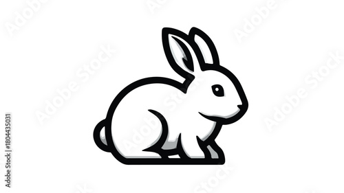 Elegant Solid Rabbit Icon for Domestic Animals Concept - Bunny Vector