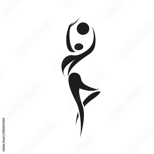 Abstract figure balancing ball modern design for versatile applications