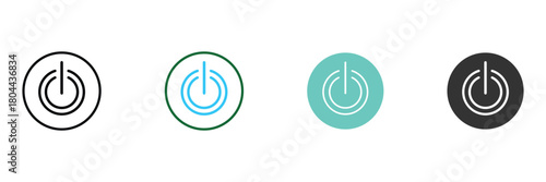 Shutdown icon set. vector illustrations
