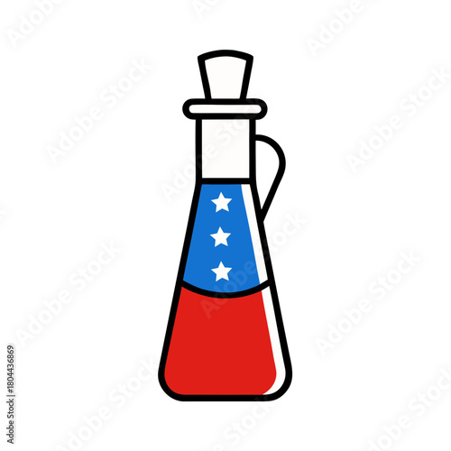 American flag themed potion bottle with stars and stripes