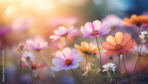 Wallpaper Mural Soft Blurred Y2K Florals Vintage Backgrounds Colorful Flowers In Soft Focus With Gentle Hues Creating A Tranquil And Dreamy Atmosphere Torontodigital.ca