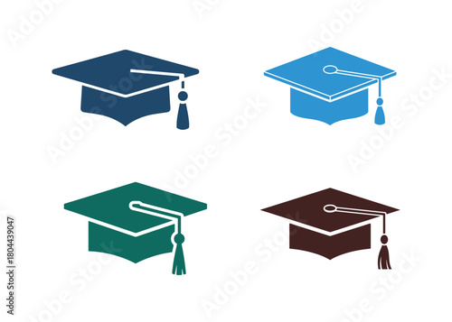 Vector illustration of a student’s mortarboard, representing university graduation and academic success.