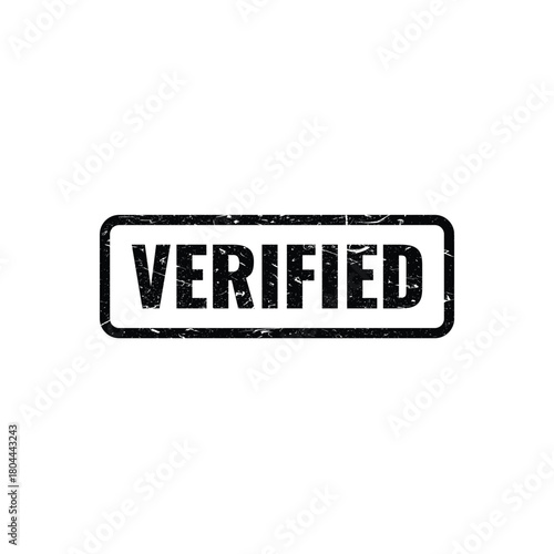 Black verified stamp for document and information authenticity