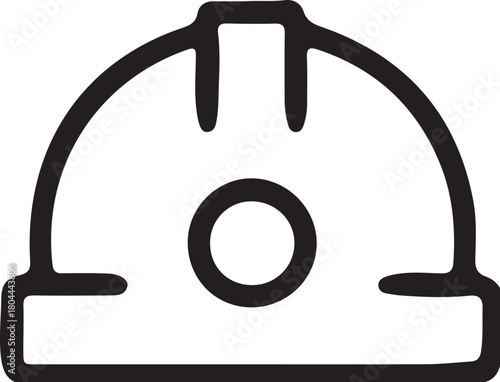 Safety Helmet Symbol: A simple, yet instantly recognizable icon of a safety helmet, representing protection and security in industrial settings.