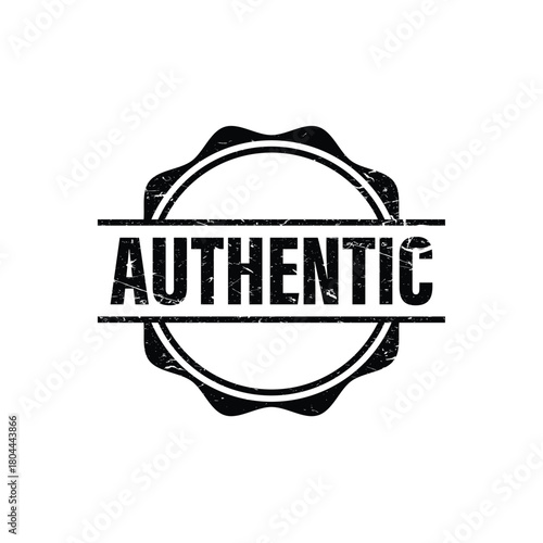 Grunge style authentic stamp for document validation