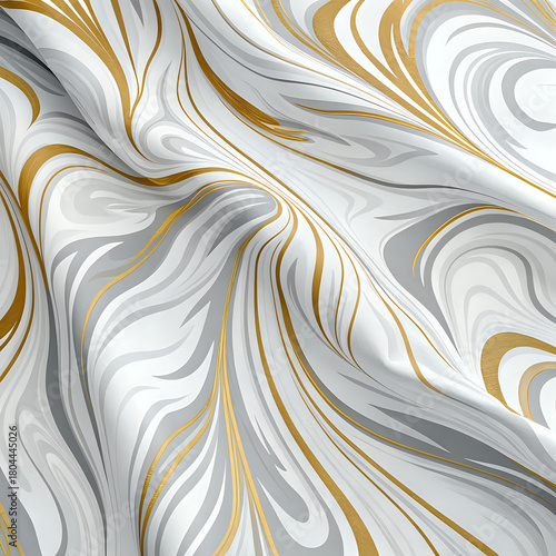 abstract seamless pattern, Modern marble swirl pattern with fluid textures in white, gold, and gray, seamless abstract print