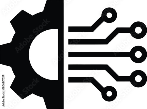 Gear technology logo design vector industrial automation engineering eps silhouette
