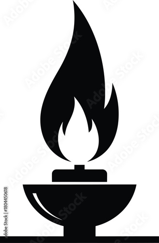 Black flame torch vector illustration symbol icon clip art graphic eps silhouette