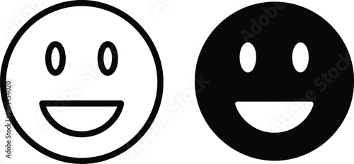 Find happy face emoji icon vector illustration graphic design element eps silhouette