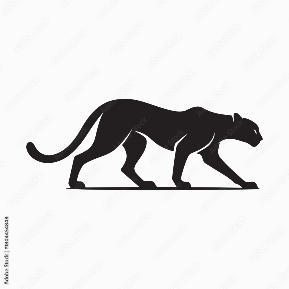 Fototapeta premium Panther Black and White Silhouette