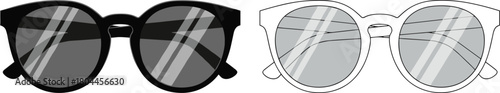 Black framed sunglasses with grey tinted lenses and reflections eyewear accessory
