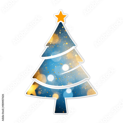 stylized christmas tree sil...