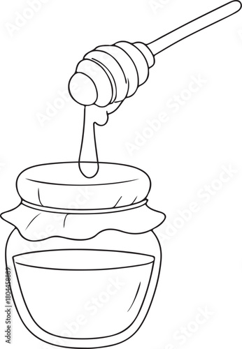 honey dipper dripping honey into jar clip art preview